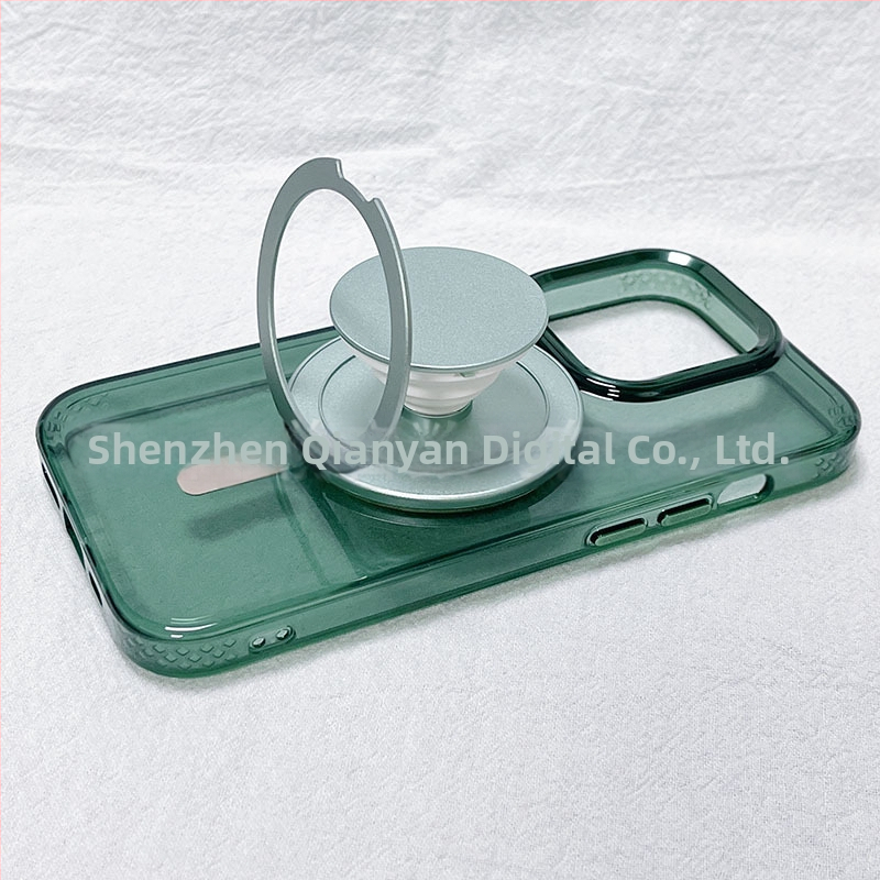 Snap-on magnētiskais telefona turētājs ar locīšanas teleskopisko roku un apaļu magnētisko piesūcekņa pamatu, universāla saderība, materiāli: ABS+TPU+magnets+alumīnija sakausējums