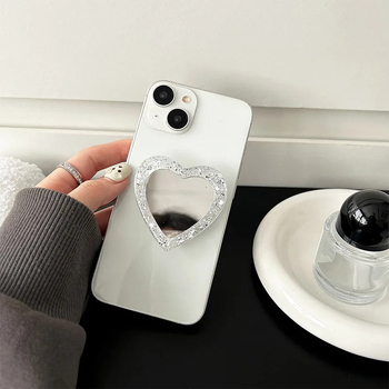 Asztali telefonállvány glitter pillangó mintázattal, tükrös matricával és MagSafe kompatibilitással