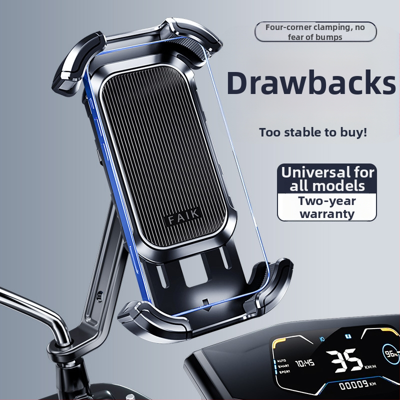 Automašīnas uzstādāms telefona navigācijas turētājs elektriskajiem transportlīdzekļiem; universāla atbilstība motocikliem un velosipēdiem; materiāls PC