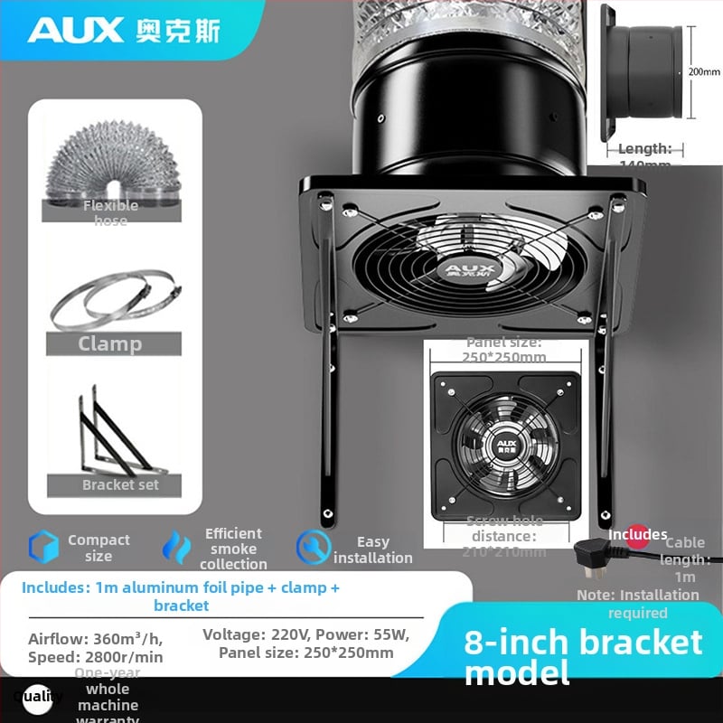 Konyhai szellőztető ventilátor AUX-APK20, függő szerelés, 220V, 85W, mechanikus kapcsolás