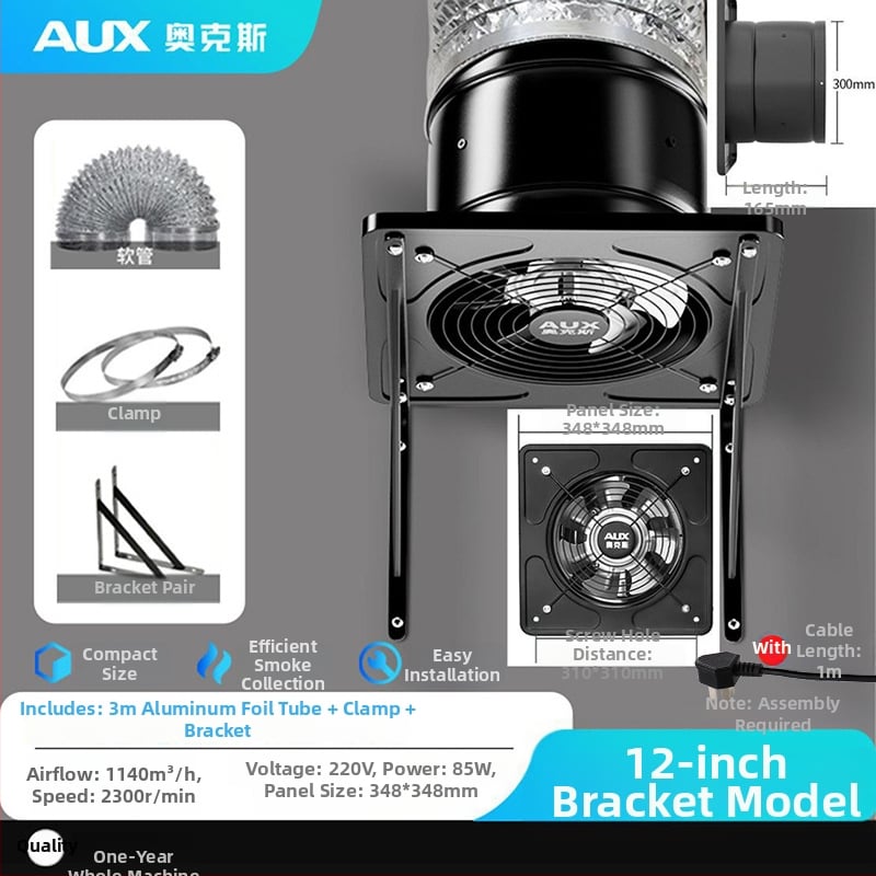 Konyhai szellőztető ventilátor AUX-APK20, függő szerelés, 220V, 85W, mechanikus kapcsolás