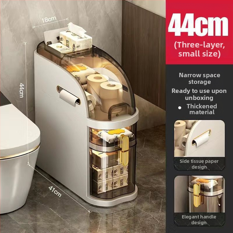 Vannas istabas uzglabāšanas skapis, modeļa 7222, no polipropilēna, šaurs uzglabāšanas nodalījums