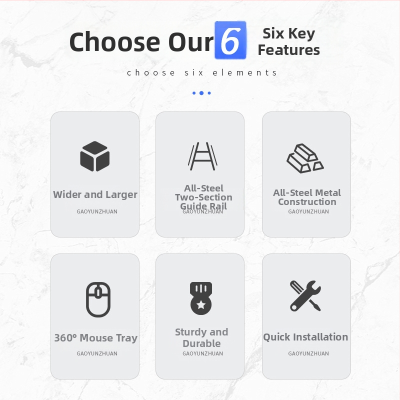 Клавиатурна тава за бюро със платформа за мишка — Студено валцована стомана, модерен стил, покритие с изпичане на боя