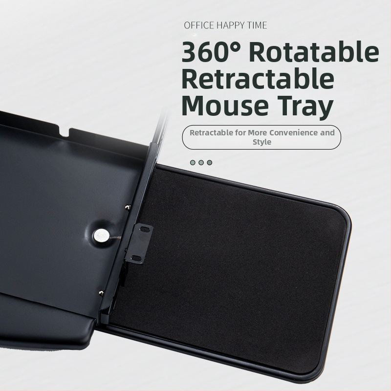 Клавиатурна тава за бюро със платформа за мишка — Студено валцована стомана, модерен стил, покритие с изпичане на боя