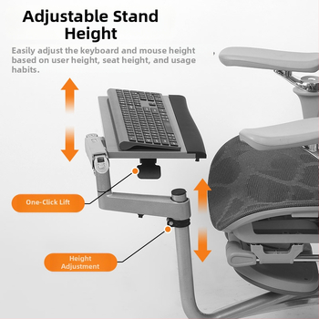 Tastatūras un pele paliktnis ar pacelšanas funkciju, ergonomisks, augstas oglekļa tērauda konstrukcija, universāla savietojamība