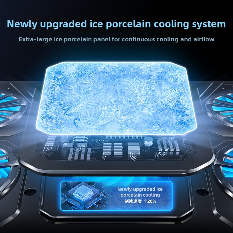 Nešiojamojo kompiuterio aušintuvas su 6 brandu ventiliatoriais ir puslaidininkiniu aušintuvo čipu, 6 ventiliatorių konfigūracija, 1,5 m kabelis, PC medžiaga, modelis LZ-D13