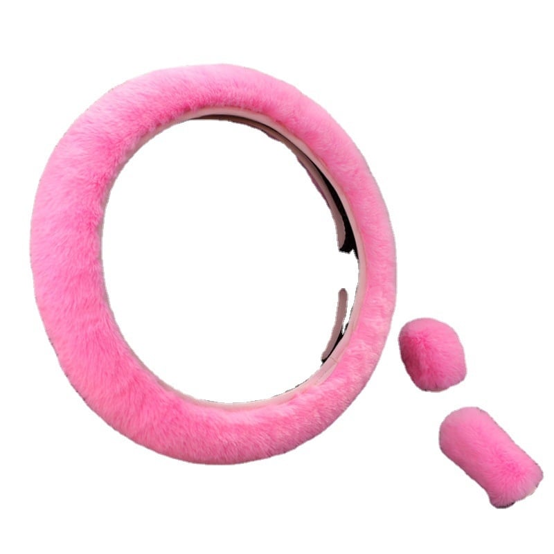 Mesterséges plüss anyagból készült kormányvédő készlet, hat darab, univerzális illeszkedés, klasszikus plüss stílus