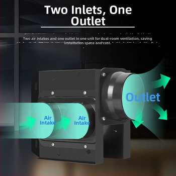 Megosztott csőventilátor, egy-kettő kivitel, fürdőszoba és konyha, HF18B, 220V, 40W, Energiahatékonyság II, Mechanikus vezérlés