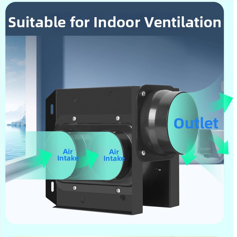 Skilintas vamzdinis išmetimo ventiliatorius, vienas–du išėjimai, voniai ir virtuvei, HF18B, 220V, 40W, Energijos efektyvumas II, Mechaninis valdymas