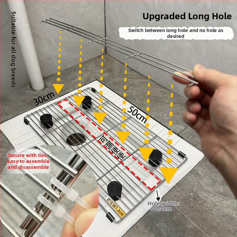 Συσκευή σταθερού σημείου αφόδευσης σκύλου με διχτυωτό από ανοξείδωτο ατσάλι, μοντέλο F97H8676TJJ8JM