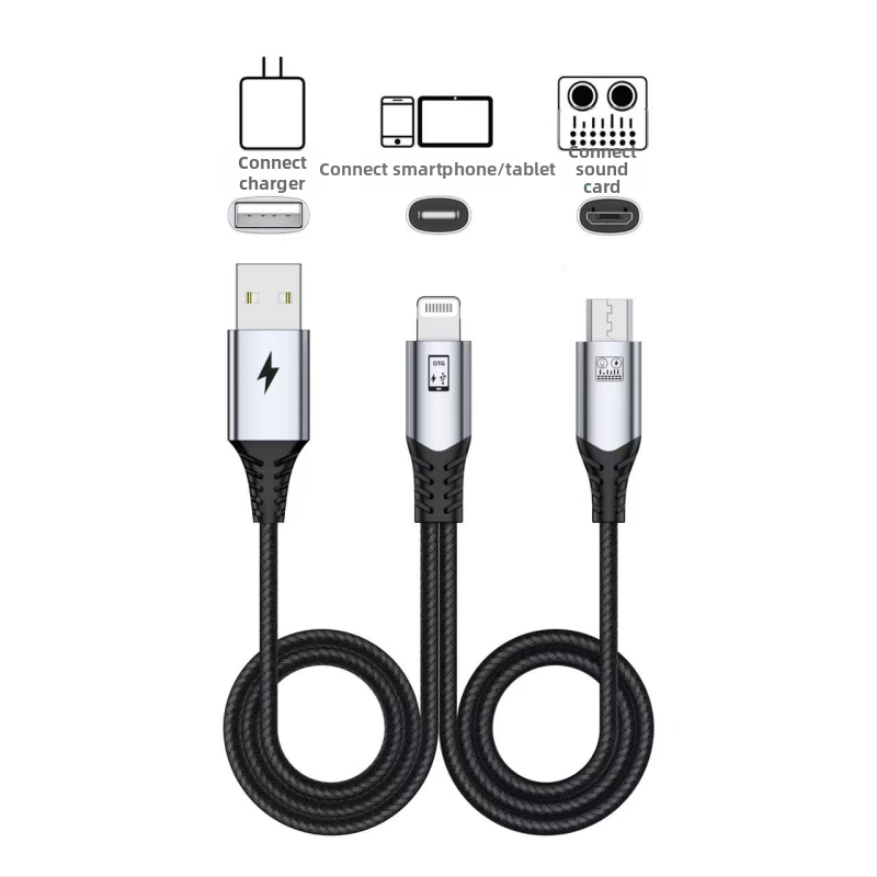 OTG zvuková karta pre živé vysielanie s DAC, USB 2.0, 1:2 rozdelenie