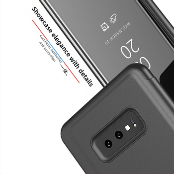 Ādas telefona vāciņš ar vertikālu spoguli — PC elektroplating + PU āda, vakuuma pārklājums, pielāgojams, biznesa/stila lux stils