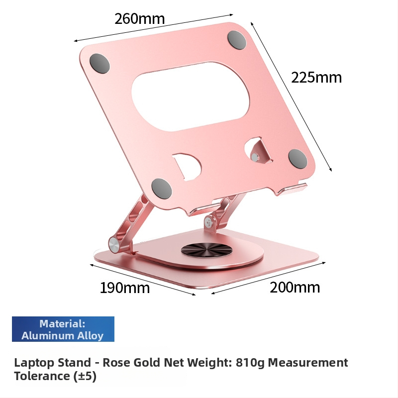 Alumīnija sakausējuma klēpjdatora statīvs, 360° rotācija, saliekams, magnētisks tālruņa turētājs un HUB
