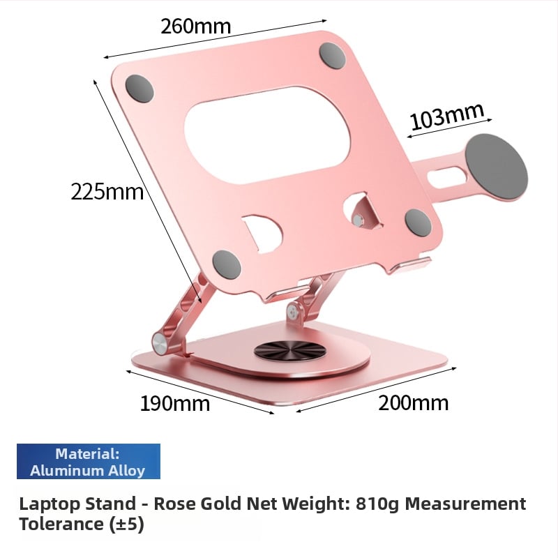Alumīnija sakausējuma klēpjdatora statīvs, 360° rotācija, saliekams, magnētisks tālruņa turētājs un HUB