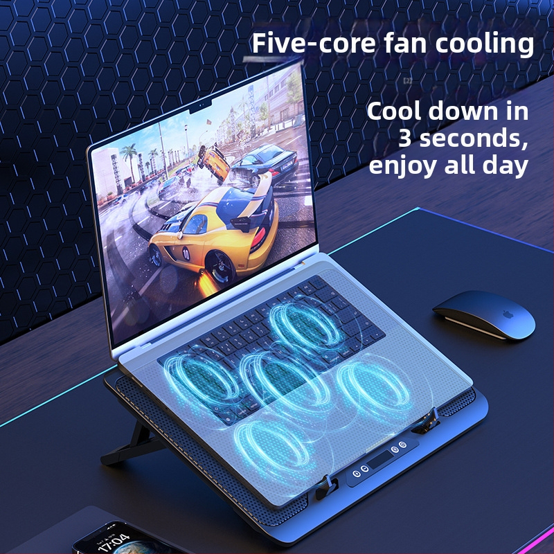 Nešiojamojo kompiuterio aušintuvas su dviem ventiliatoriais, metalo tinklas, 50 cm laidas, svoris 0,7–1,1 kg