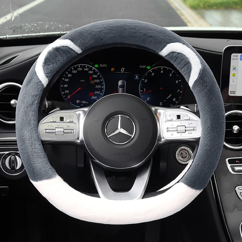 Presvlaka za volan automobila, zimski pliš, privlačan stil, površina od umjetnog pliša, opća kompatibilnost