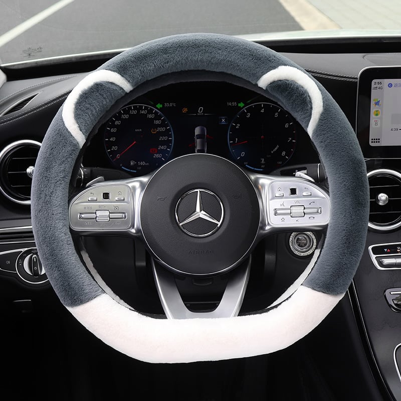 Presvlaka za volan automobila, zimski pliš, privlačan stil, površina od umjetnog pliša, opća kompatibilnost