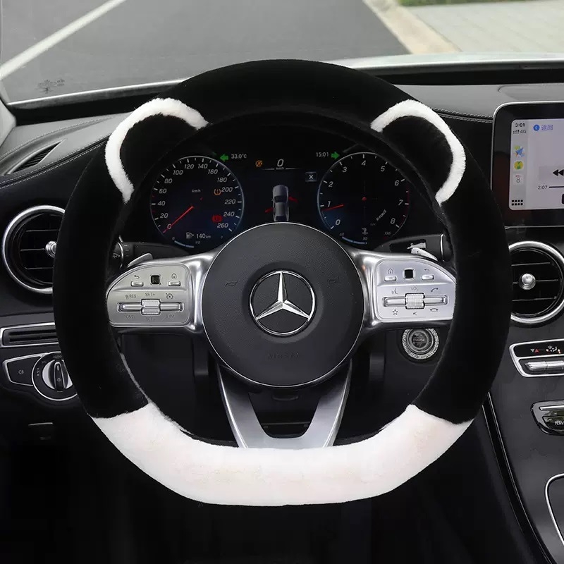 Presvlaka za volan automobila, zimski pliš, privlačan stil, površina od umjetnog pliša, opća kompatibilnost
