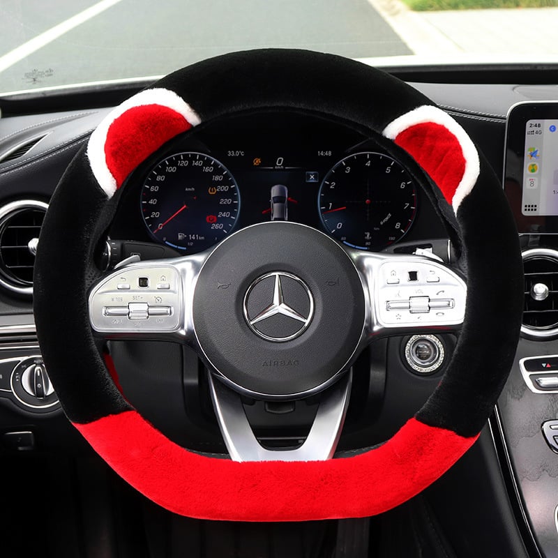 Presvlaka za volan automobila, zimski pliš, privlačan stil, površina od umjetnog pliša, opća kompatibilnost