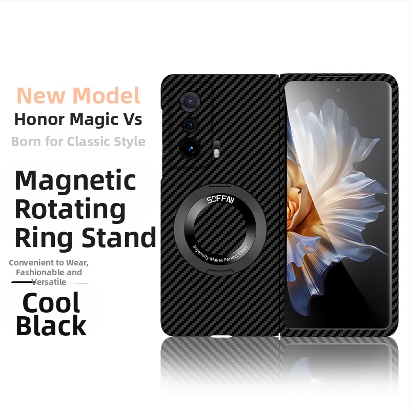 Oglekļa šķiedras stingrs vāciņš Honor MagicV2 VS2 – salokāms modelis, izturīgs pret kritieniem, pilna malu aizsardzība