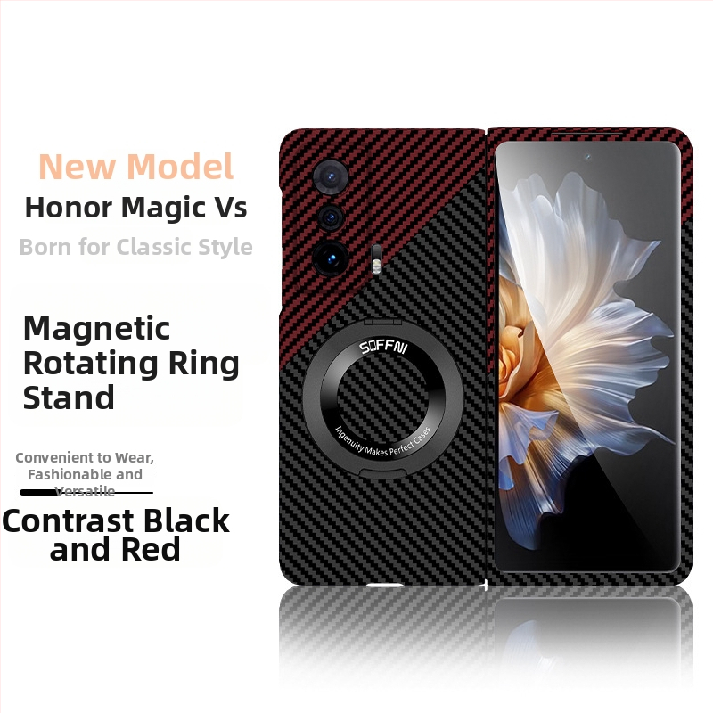 Oglekļa šķiedras stingrs vāciņš Honor MagicV2 VS2 – salokāms modelis, izturīgs pret kritieniem, pilna malu aizsardzība