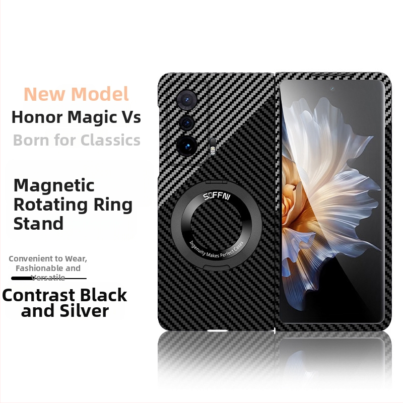 Oglekļa šķiedras stingrs vāciņš Honor MagicV2 VS2 – salokāms modelis, izturīgs pret kritieniem, pilna malu aizsardzība