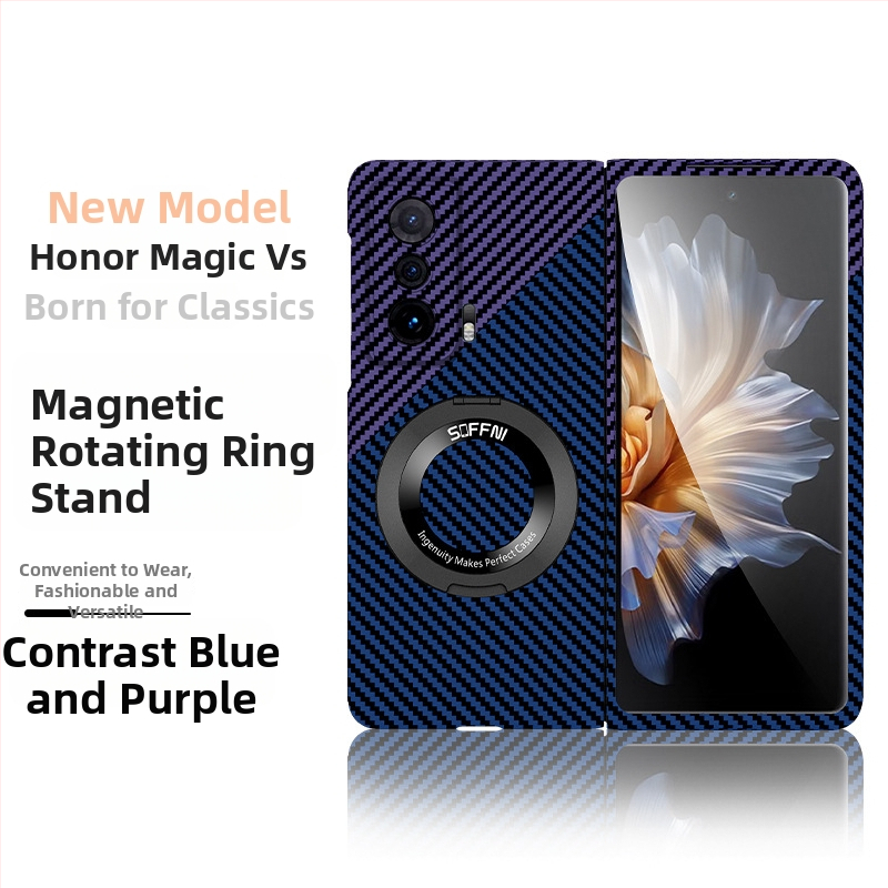 Oglekļa šķiedras stingrs vāciņš Honor MagicV2 VS2 – salokāms modelis, izturīgs pret kritieniem, pilna malu aizsardzība