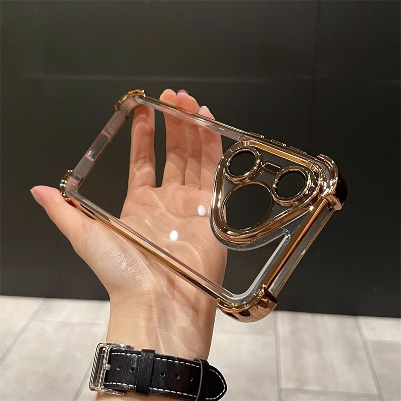 Pouzdro na telefón s airbagom v štyroch rohoch - pevný kryt, TPU+PC, proti nárazu, kompatibilné s Huawei Pura70 Pro a Honor Magic6