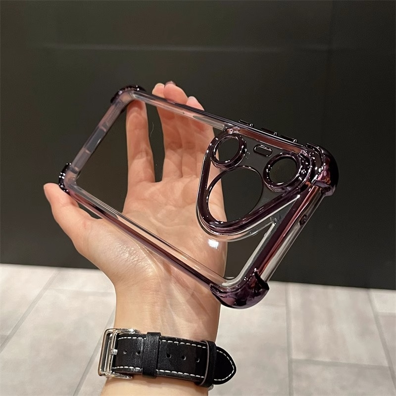 Pouzdro na telefón s airbagom v štyroch rohoch - pevný kryt, TPU+PC, proti nárazu, kompatibilné s Huawei Pura70 Pro a Honor Magic6