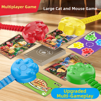 Образователна настолна игра Котка и Мишка — реакция и концентрация, пластмасов материал, мултиплейър, за деца 4–14 години, координация ръце‑око