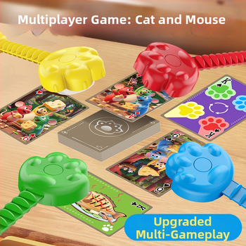 Образователна настолна игра Котка и Мишка — реакция и концентрация, пластмасов материал, мултиплейър, за деца 4–14 години, координация ръце‑око