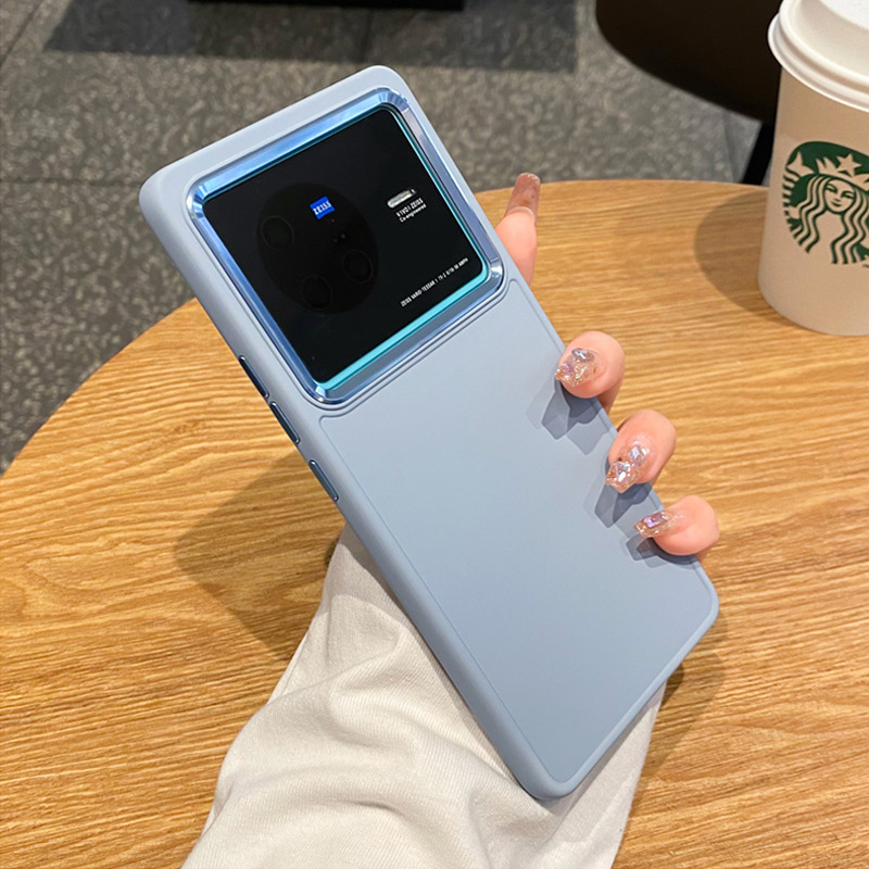 Metāla objektīva gredzens Vivo X80 gadījumam — ultra plāns silikona aizsargkorpuss, elektroplēšana, mīksta apdare, nodiluma, krišanas un pirkstu nospiedumu pretestība, saderīgs ar Vivo X80 un X70 Pro+