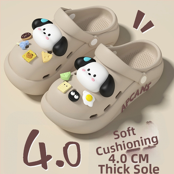 Moteriški Crocs stiliaus šlepetės vasarai, kvėpuojanti EVA viršus, EVA padas, storas padas, injekcinis liejimas, 2025