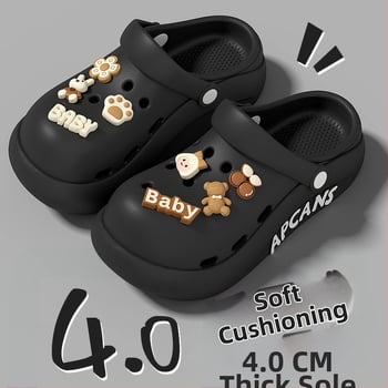 Moteriški Crocs stiliaus šlepetės vasarai, kvėpuojanti EVA viršus, EVA padas, storas padas, injekcinis liejimas, 2025