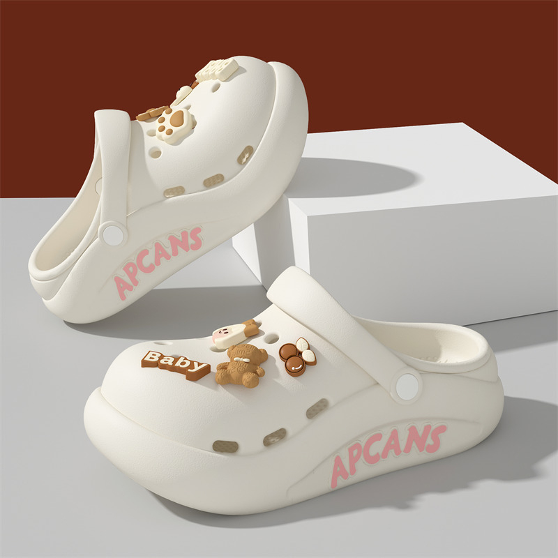 Moteriški Crocs stiliaus šlepetės vasarai, kvėpuojanti EVA viršus, EVA padas, storas padas, injekcinis liejimas, 2025