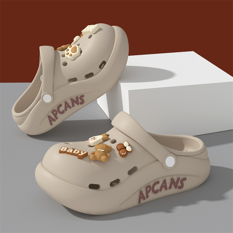 Moteriški Crocs stiliaus šlepetės vasarai, kvėpuojanti EVA viršus, EVA padas, storas padas, injekcinis liejimas, 2025