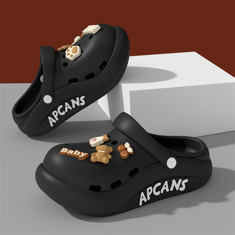 Moteriški Crocs stiliaus šlepetės vasarai, kvėpuojanti EVA viršus, EVA padas, storas padas, injekcinis liejimas, 2025