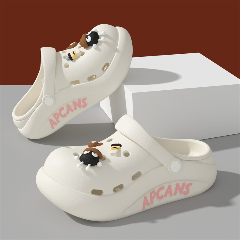 Moteriški Crocs stiliaus šlepetės vasarai, kvėpuojanti EVA viršus, EVA padas, storas padas, injekcinis liejimas, 2025