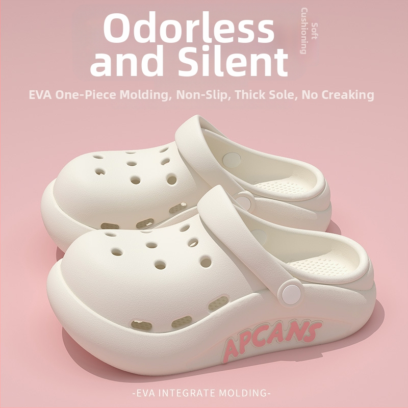 Moteriški Crocs stiliaus šlepetės vasarai, kvėpuojanti EVA viršus, EVA padas, storas padas, injekcinis liejimas, 2025