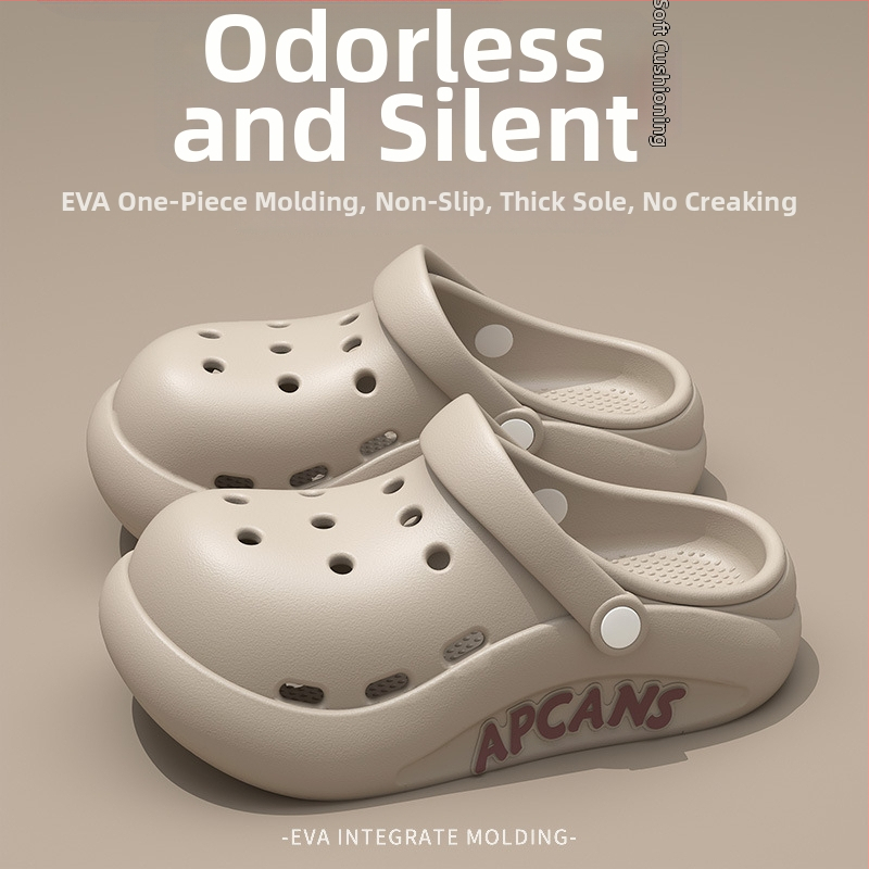 Moteriški Crocs stiliaus šlepetės vasarai, kvėpuojanti EVA viršus, EVA padas, storas padas, injekcinis liejimas, 2025