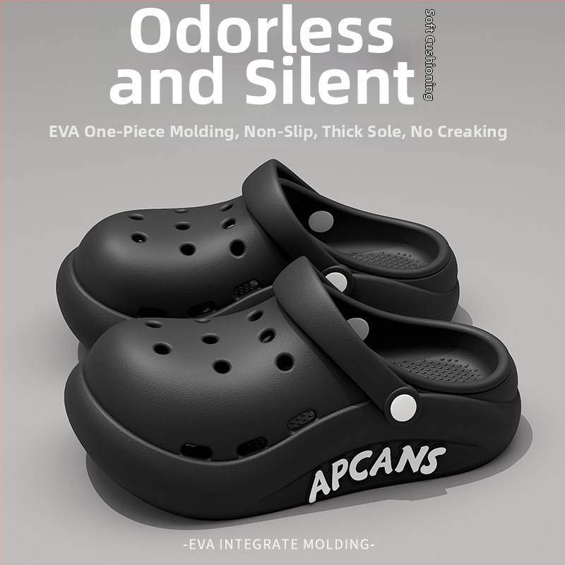 Moteriški Crocs stiliaus šlepetės vasarai, kvėpuojanti EVA viršus, EVA padas, storas padas, injekcinis liejimas, 2025