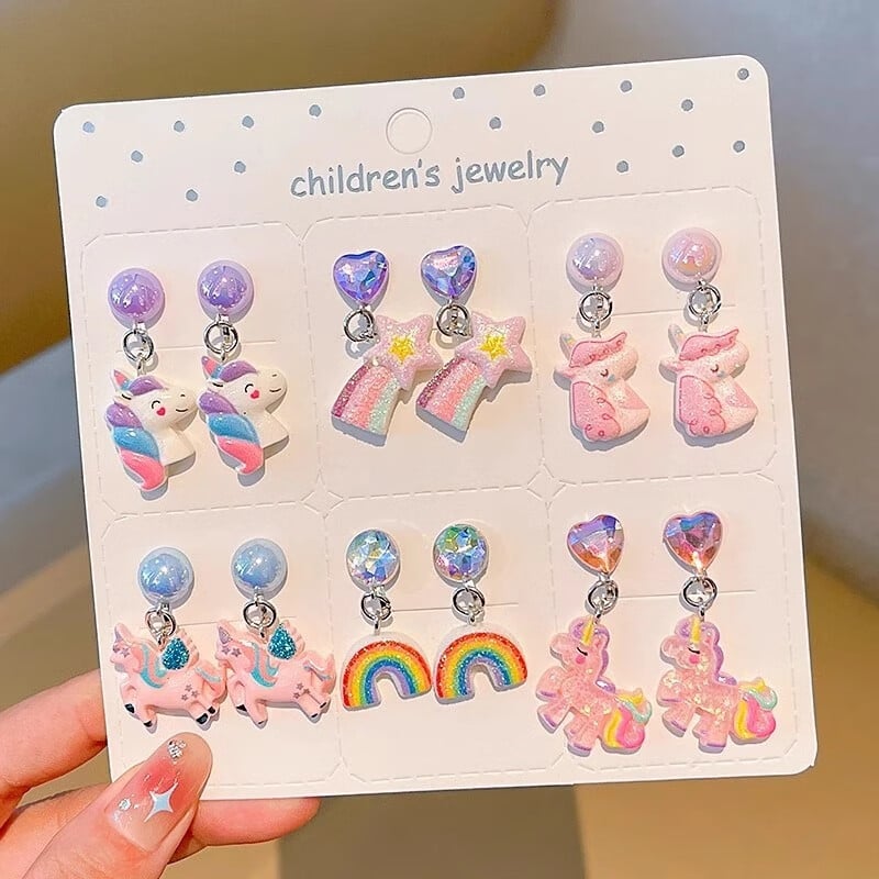 Детски щипки за уши, прозрачни цветя с панделка, ръчна изработка, пластмаса/смола, карикатурен стил, за възрасти 0–3, 3–6, 6–10 и 10+