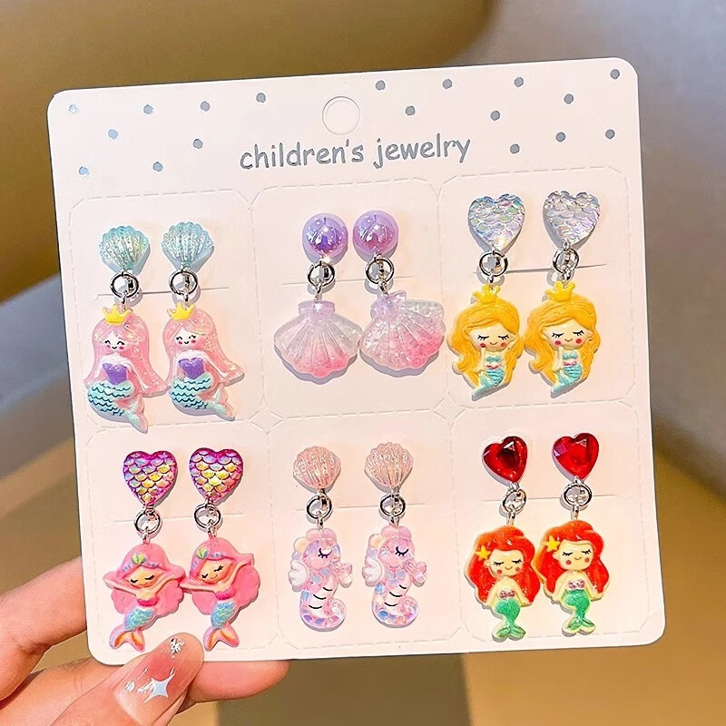 Детски щипки за уши, прозрачни цветя с панделка, ръчна изработка, пластмаса/смола, карикатурен стил, за възрасти 0–3, 3–6, 6–10 и 10+