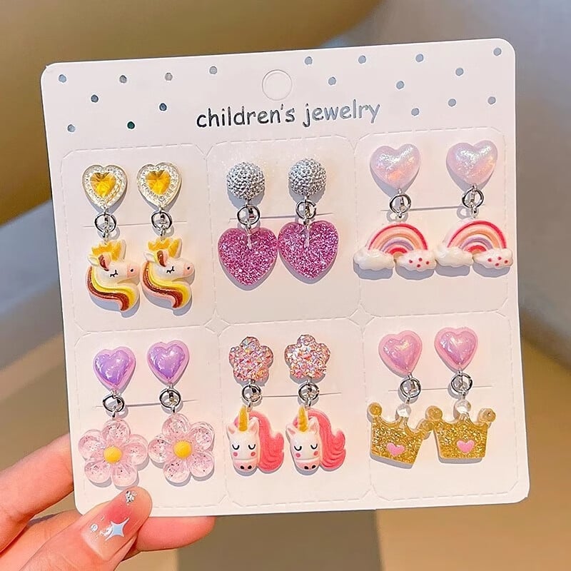 Детски щипки за уши, прозрачни цветя с панделка, ръчна изработка, пластмаса/смола, карикатурен стил, за възрасти 0–3, 3–6, 6–10 и 10+