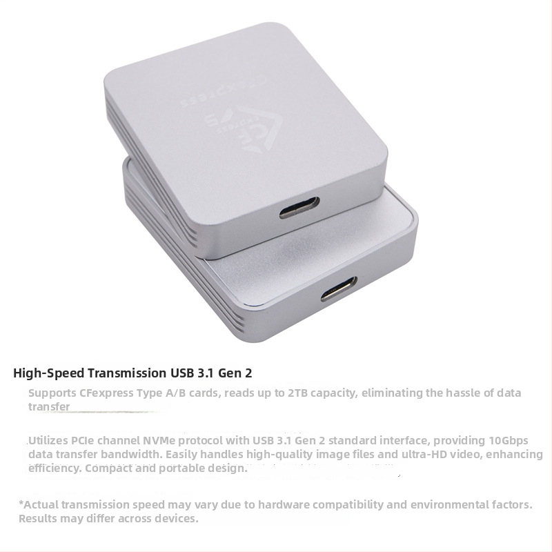 Čítačka CFexpress pre Type A/B, USB 3.1 Type-C, CNC hliníková schránka, externá, 60 g