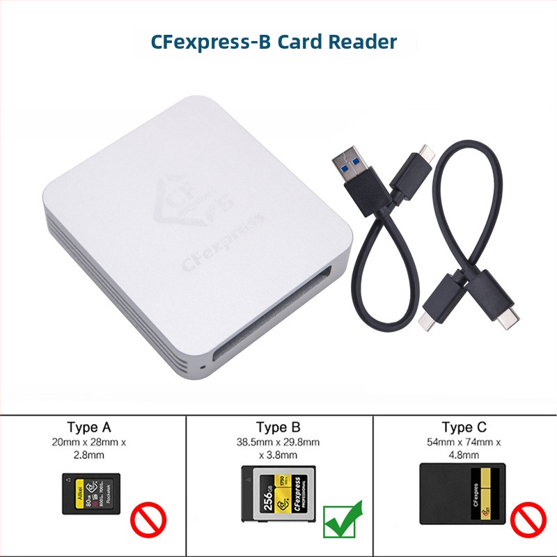 Čítačka CFexpress pre Type A/B, USB 3.1 Type-C, CNC hliníková schránka, externá, 60 g