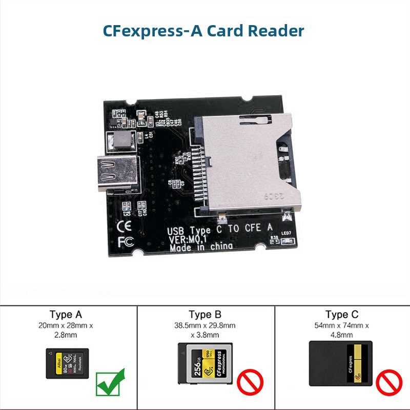 Čítačka CFexpress pre Type A/B, USB 3.1 Type-C, CNC hliníková schránka, externá, 60 g