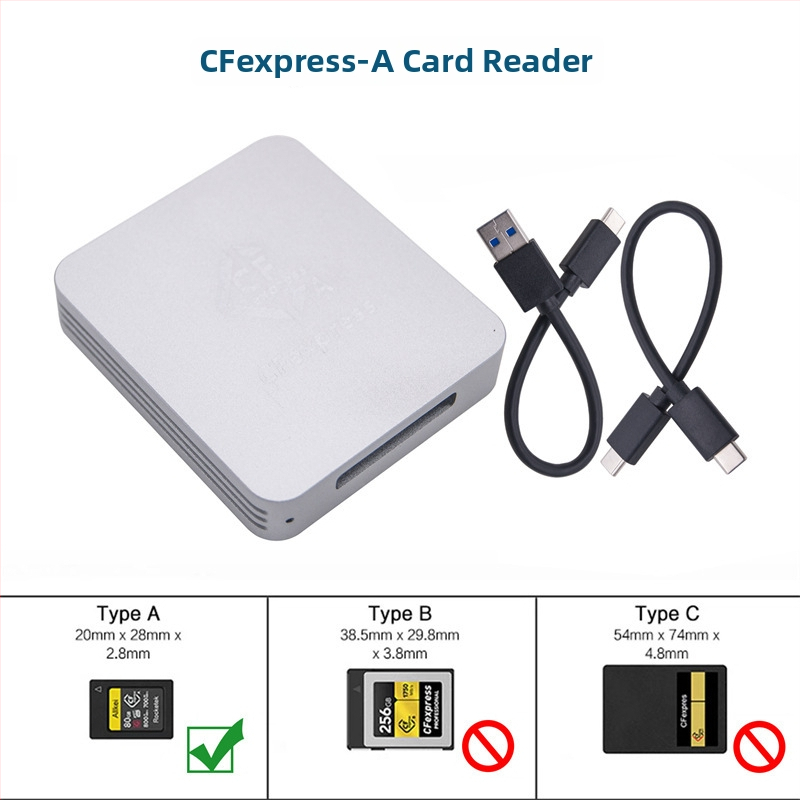 Čítačka CFexpress pre Type A/B, USB 3.1 Type-C, CNC hliníková schránka, externá, 60 g