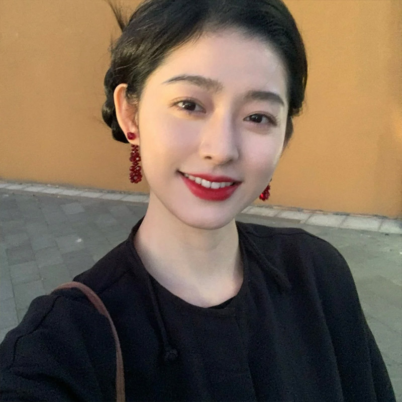 Naušnice s floralnim dizajnom, koreanski stil, Longitudinal beauty, pozlaćene pravim zlatom, postovi za uho od srebra 925, podrijetlo Yiwu