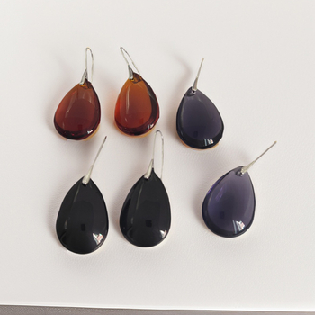 Vaskist kõrvarõngad tilgakujulise kristallripatsiga, bränd Jiapai Jewelry, Jaapani ja Korea stiil, minimalistlik luksus